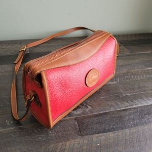 Vintage Red Dooney & Bourke Handbag Shoulder Strap Leather Suede